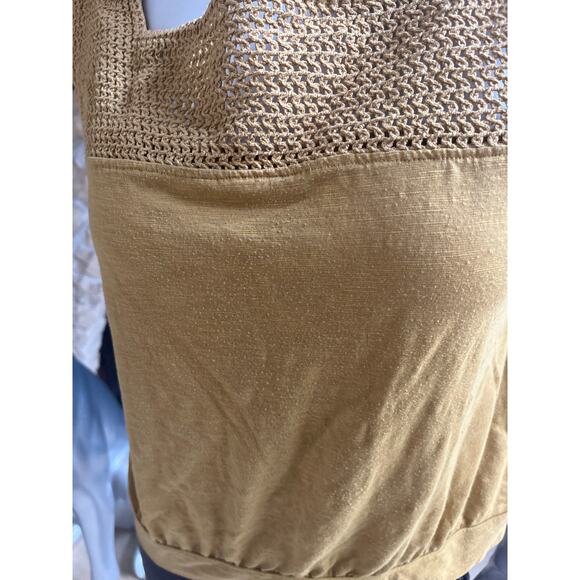 Prana Gold Yellow Knit Cotton Blend Tank Top Women’s Size Medium - Picture 2 of 8